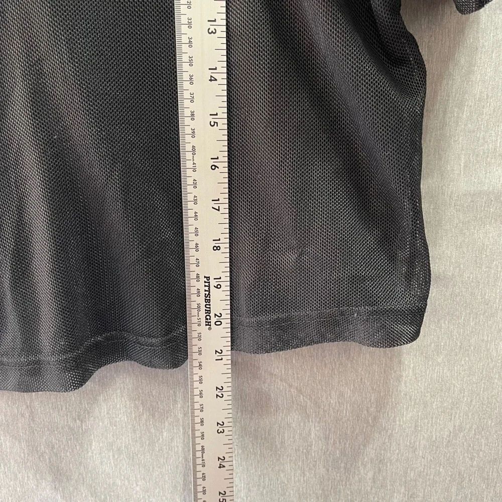 Nike‎ Air Mesh Crop Top Womens 3X Black Graphic Short Sleeve Athleisure Gorpcore